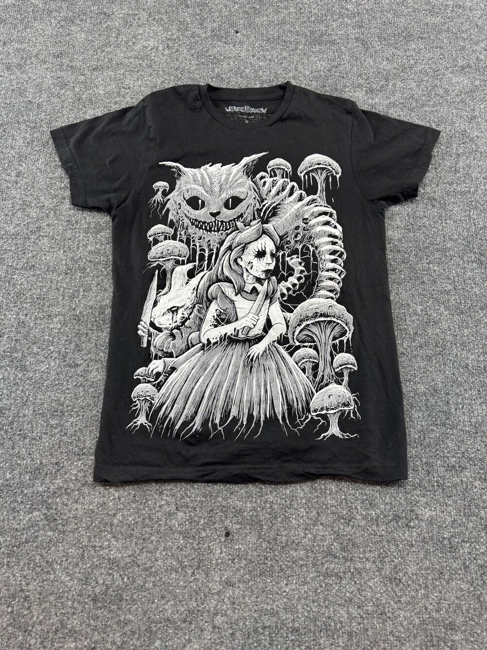 Vampire Freaks Shirt Mens Small Black Alice In Wonderland Cheshire Gothic Tee
